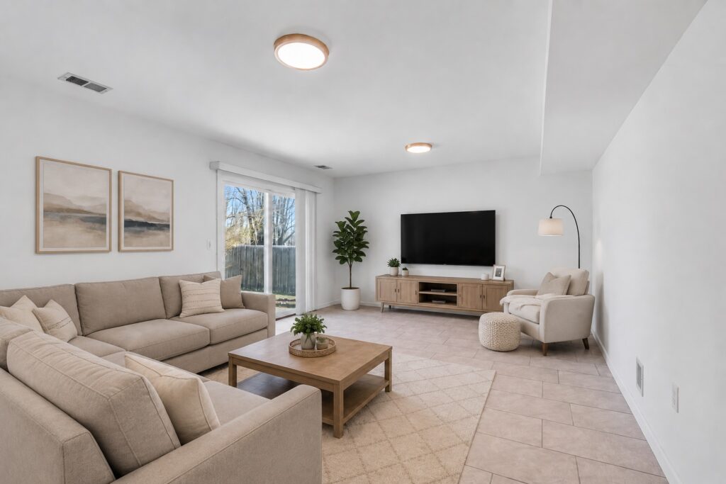 family room staged